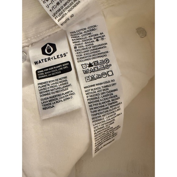 Levi's 501 Original Fit Jeans Womens 26x31 White Button-Fly Raw Hem Denim - Picture 8 of 12